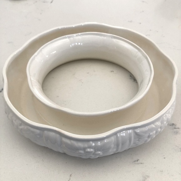 Spode IMPERIAL FANCIES Flower Ring~Porcelain K81S Ivory - Picture 1 of 11